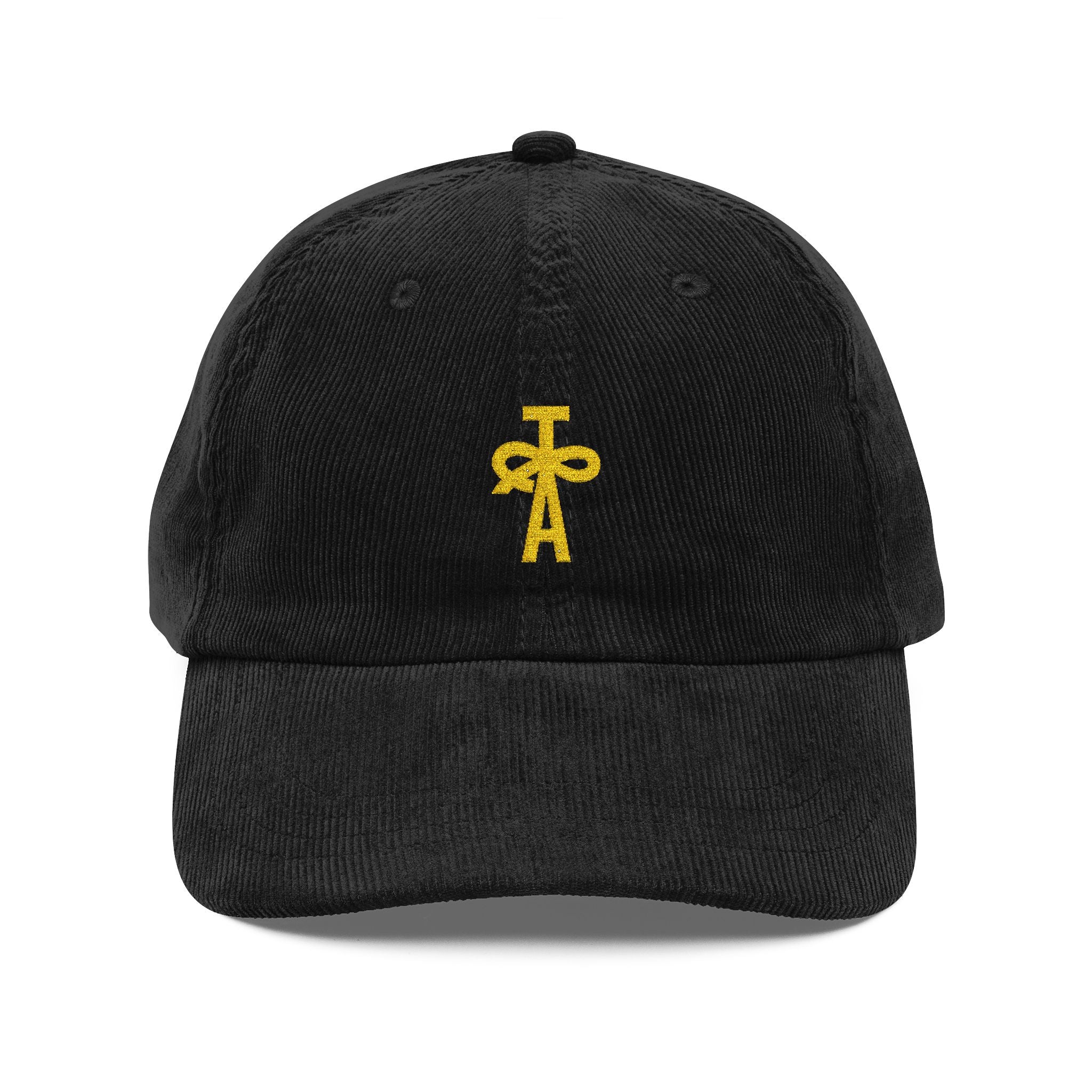 Vintage Embroidered Corduroy Cap - TAC Black Logo LIMITED